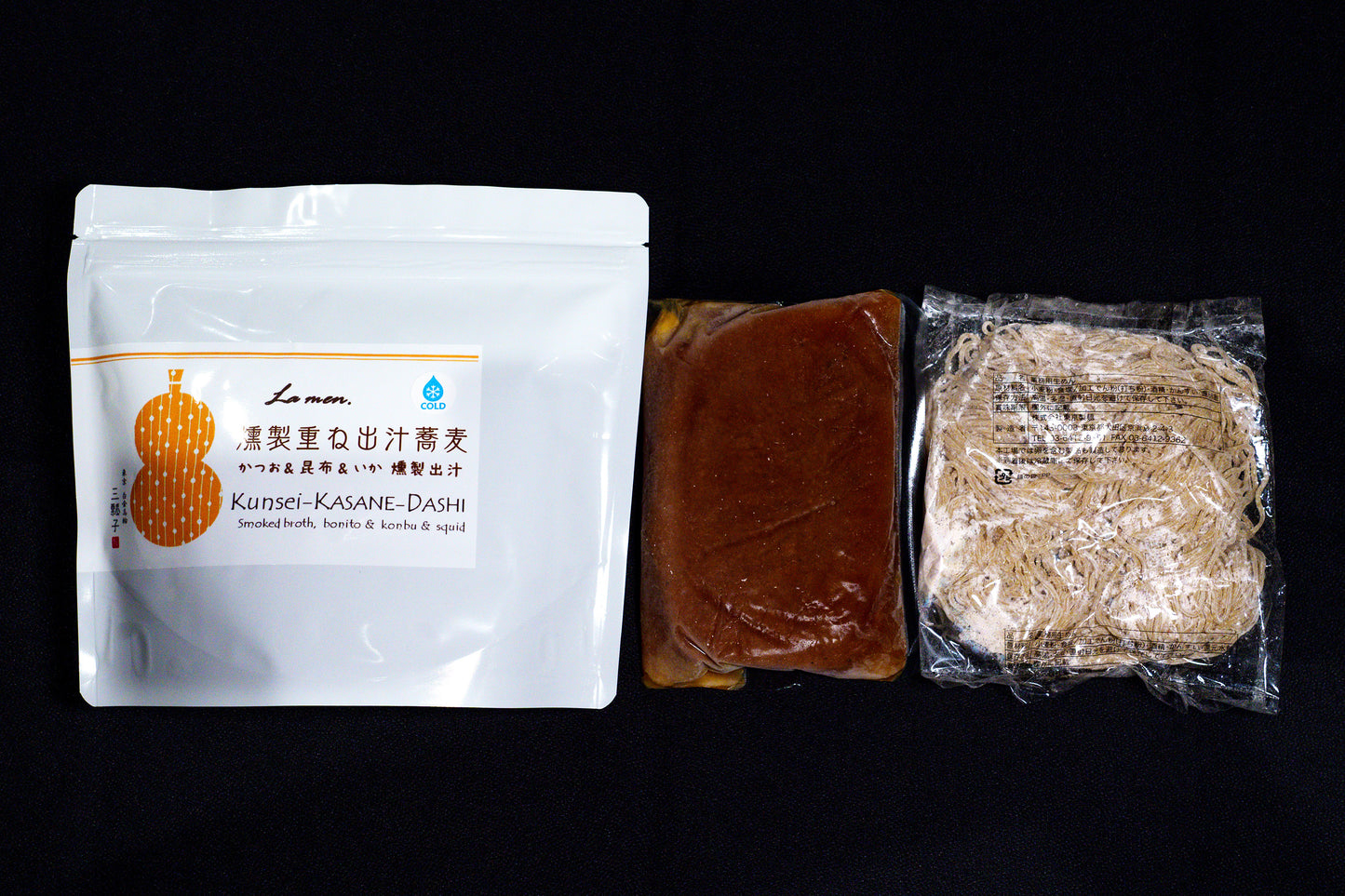 【ギフト らぁめん3種】いかロッソ×1、重ね出汁蕎麦×1、燻製重ね出汁蕎麦×1